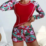 Set Rashguard con stampa tropicale in due pezzi