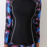 Set Rashguard con stampa tropicale in due pezzi