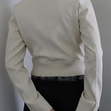 Giacca utility tinta unita con colletto rialzato e tasca e cintura in vita