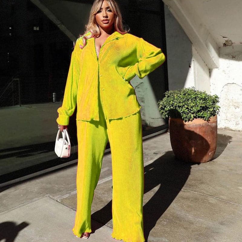 Gabriela - Comodo completo in cotone con due pezzi e abbottonatura