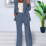 Blazer da donna – Taglio aderente – Chiusura con un bottone – Tasche con patta – Tessuto strutturato