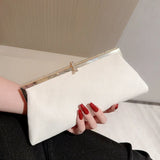 Borsa da sera decorata con strass e amo da pesca in velluto, per feste e matrimoni