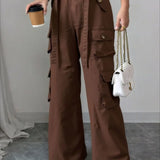 Pantaloni cargo multitasche in denim vintage