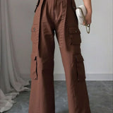 Pantaloni cargo multitasche in denim vintage