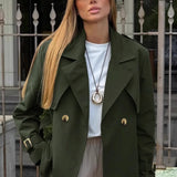 Cappotto vintage doppiopetto con cintura di media lunghezza