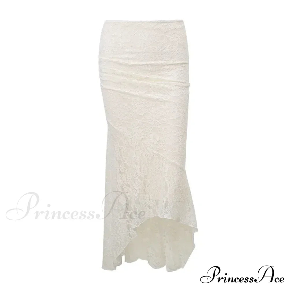 Completo con corsetto in pizzo floreale vintage e gonna, sexy abito midi con fasciatura senza schienale