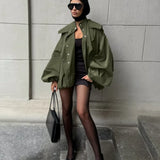 Cappotto snellente unico verde vintage