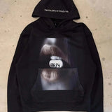 Felpa con cappuccio alla moda con stampa grafica vintage Harajuku