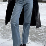 Jeans vintage a vita alta e gamba dritta