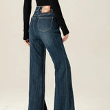Jeans bootcut elasticizzati vintage tinta unita