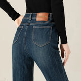 Jeans bootcut elasticizzati vintage tinta unita
