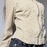 Giacca vintage streetwear utility con revers e tasca