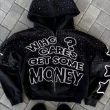 Felpa con cappuccio e cerniera vintage Y2K