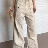 Pantaloni cargo svasati multitasche lavati