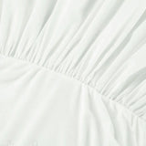 Abito lungo a trapezio in modal bianco senza spalline e vita alta