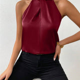 Elegante top con scollo all'americana per donna - Stile semplice - Perfetto per gli eventi