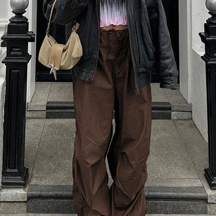 Pantaloni casual da donna con coulisse y2k