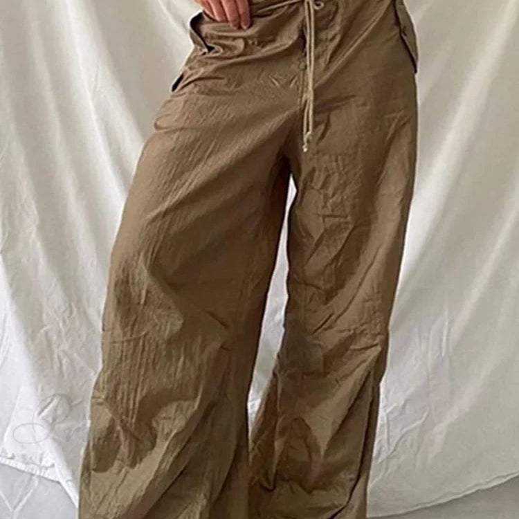Pantaloni casual da donna con coulisse y2k