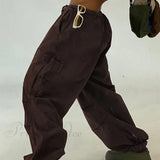 Pantaloni casual da donna con coulisse y2k