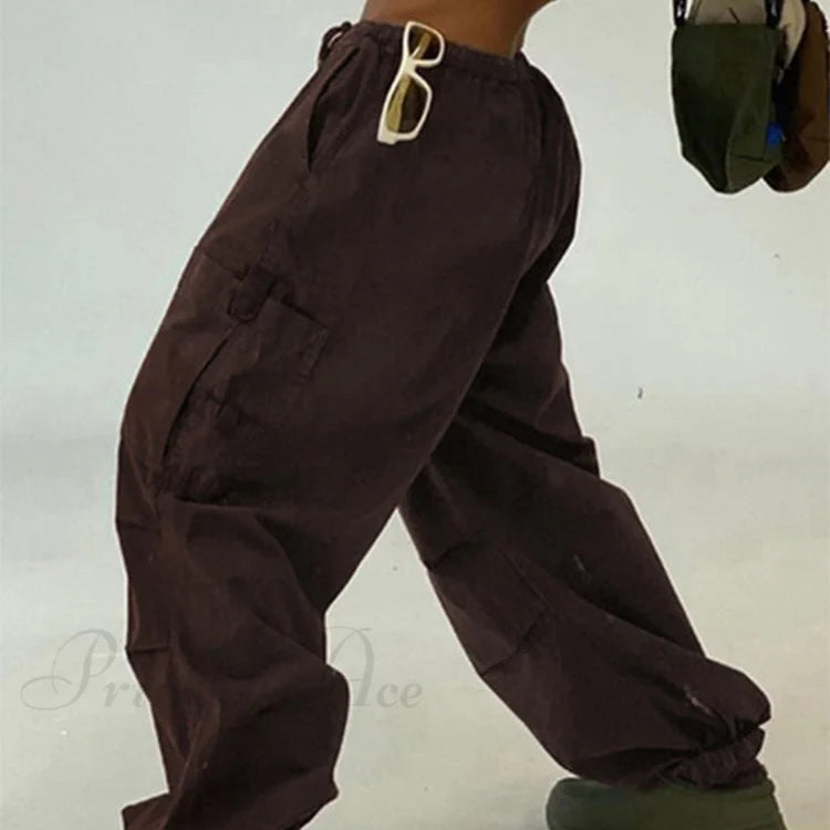 Pantaloni casual da donna con coulisse y2k