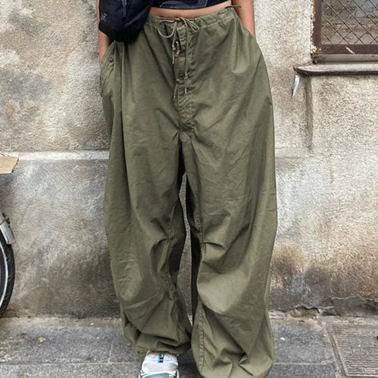 Pantaloni casual da donna con coulisse y2k