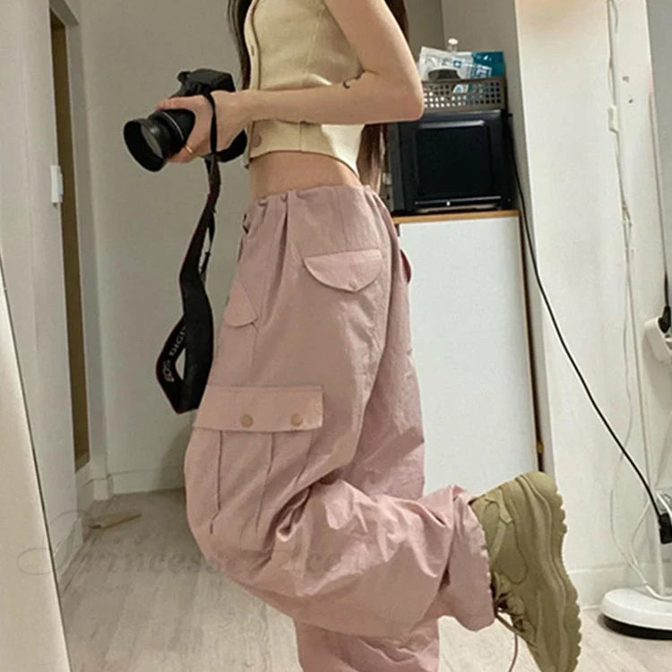 Pantaloni casual da donna con coulisse y2k