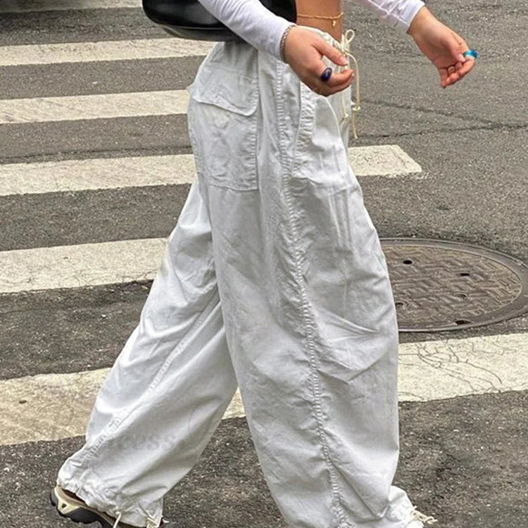 Pantaloni casual da donna con coulisse y2k