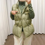 Liva - Cardigan trapuntato antivento senza maniche alla moda con bottoni