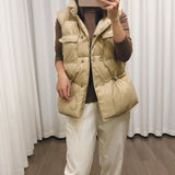 Liva - Cardigan trapuntato antivento senza maniche alla moda con bottoni