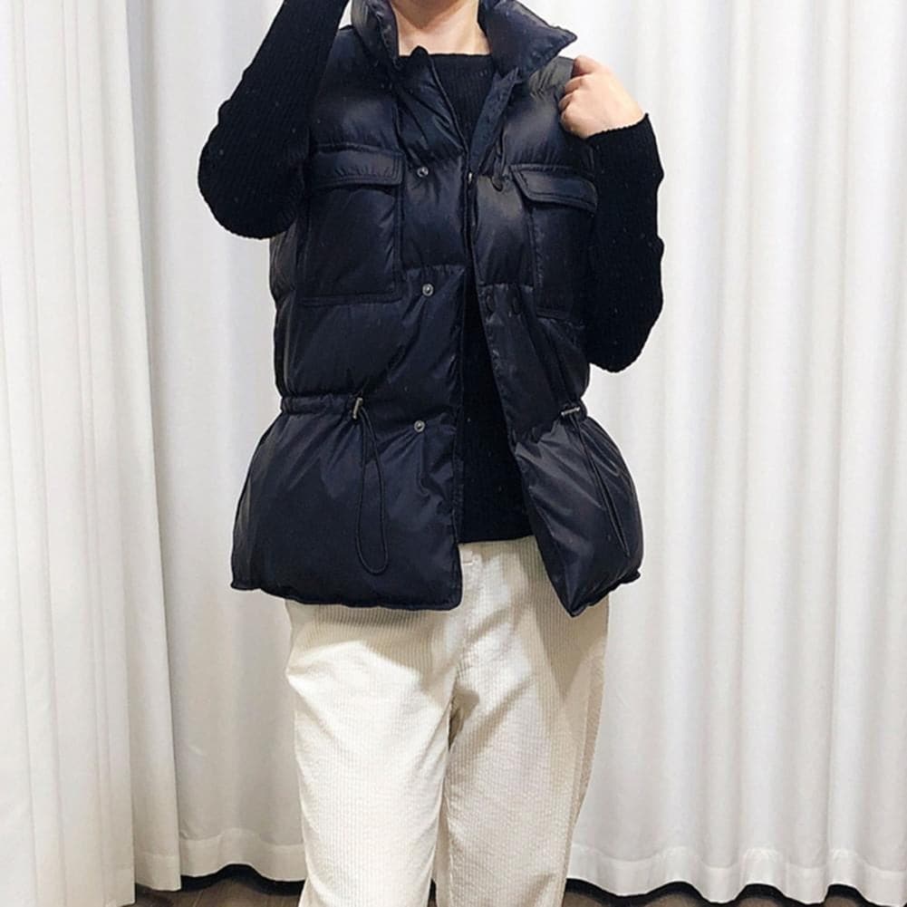 Liva - Cardigan trapuntato antivento senza maniche alla moda con bottoni