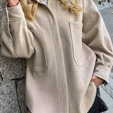 Cappotto corto casual con colletto in misto lana