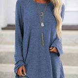 T-shirt da donna a maniche lunghe – Vestibilità comoda – Scollo rotondo – Tessuto morbido e traspirante