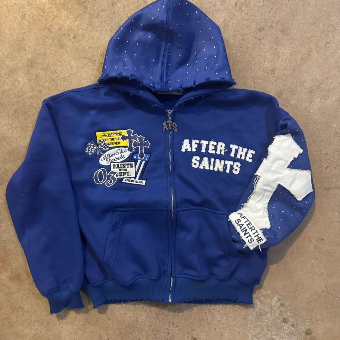 Felpa con cappuccio casual da strada con stampa di lettere Y2K