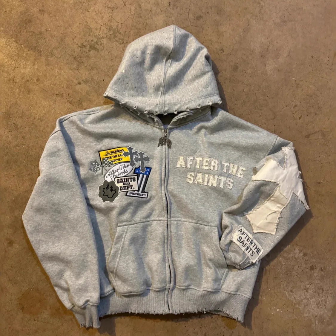 Felpa con cappuccio casual da strada con stampa di lettere Y2K