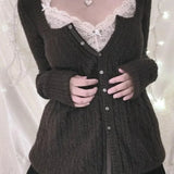 Blusa Y2K con bottoni e scollo quadrato dolce