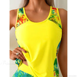 Bikini due pezzi con copricostume giallo